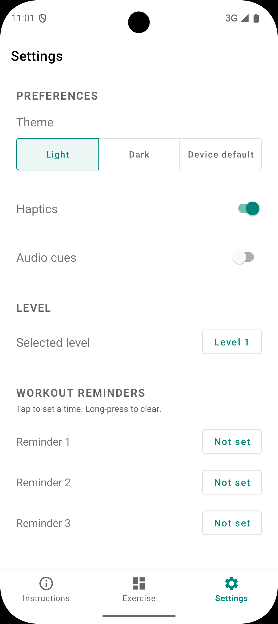Customizable Workout Reminders